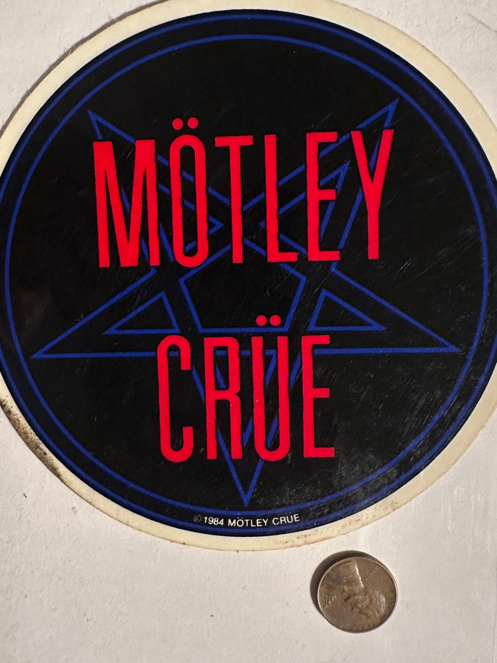 Vintage Mötley Crüe 1984 Black & Blue Logo Sticker